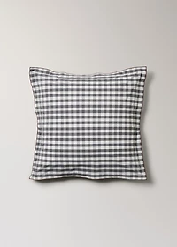 Two percale cotton gingham check pillowcases 60x60 cm