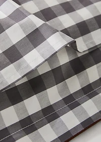 Two percale cotton gingham check pillowcases 60x60 cm