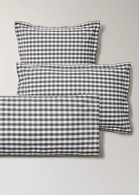 Two percale cotton gingham check pillowcases 60x60 cm