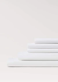 Percale cotton fitted sheet for a 150/140 cm bed