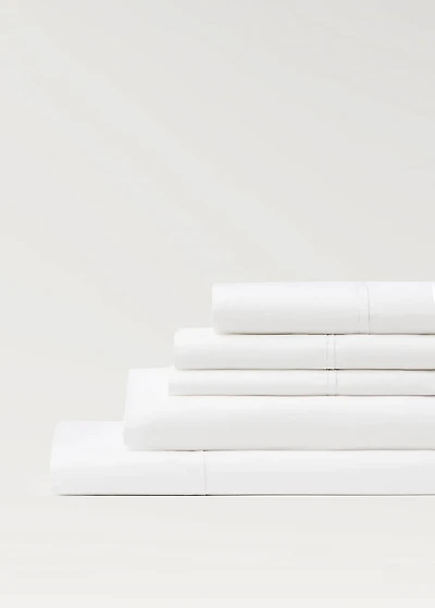 Percale cotton fitted sheet 300 threads for king bed