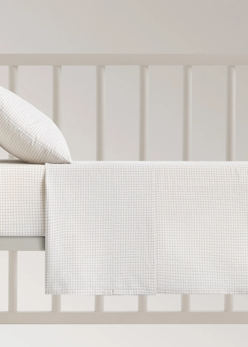 Mini check percale cotton crib pillow cover