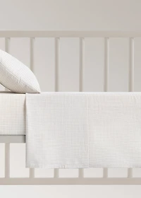 Mini check percale cotton crib pillow cover