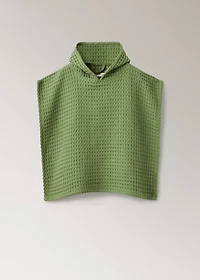 Children's poncho waffle cotton
