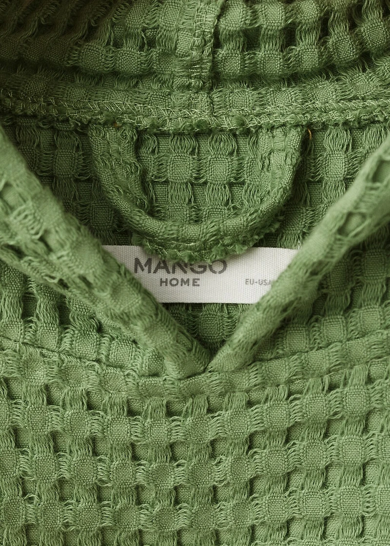 Children's poncho waffle cotton