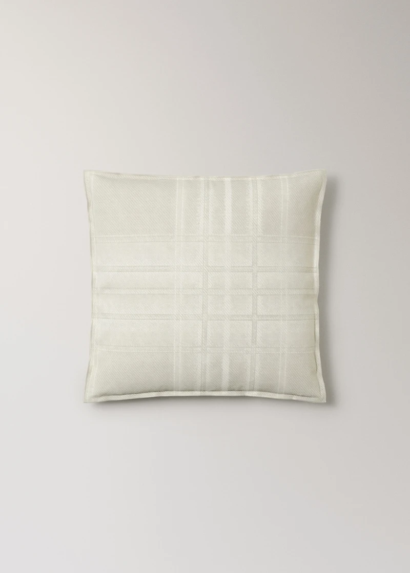 Cotton checked-print cushion cover 50x50 cm