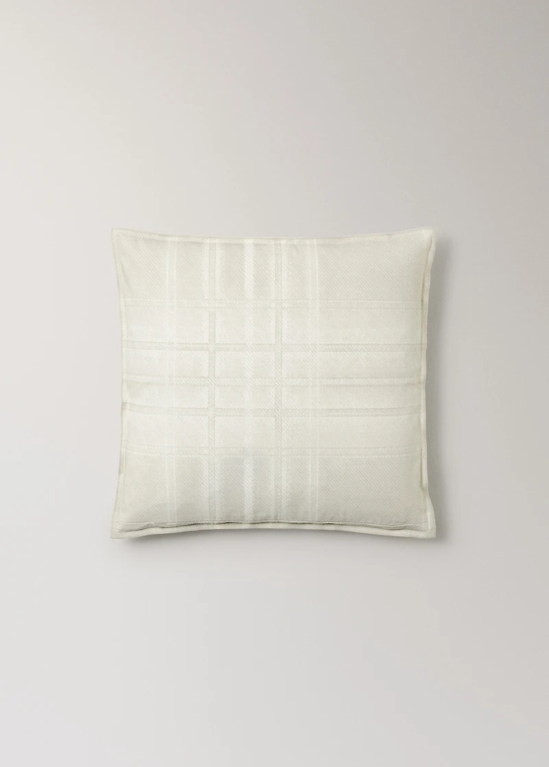 Cotton checked-print cushion cover 50x50 cm