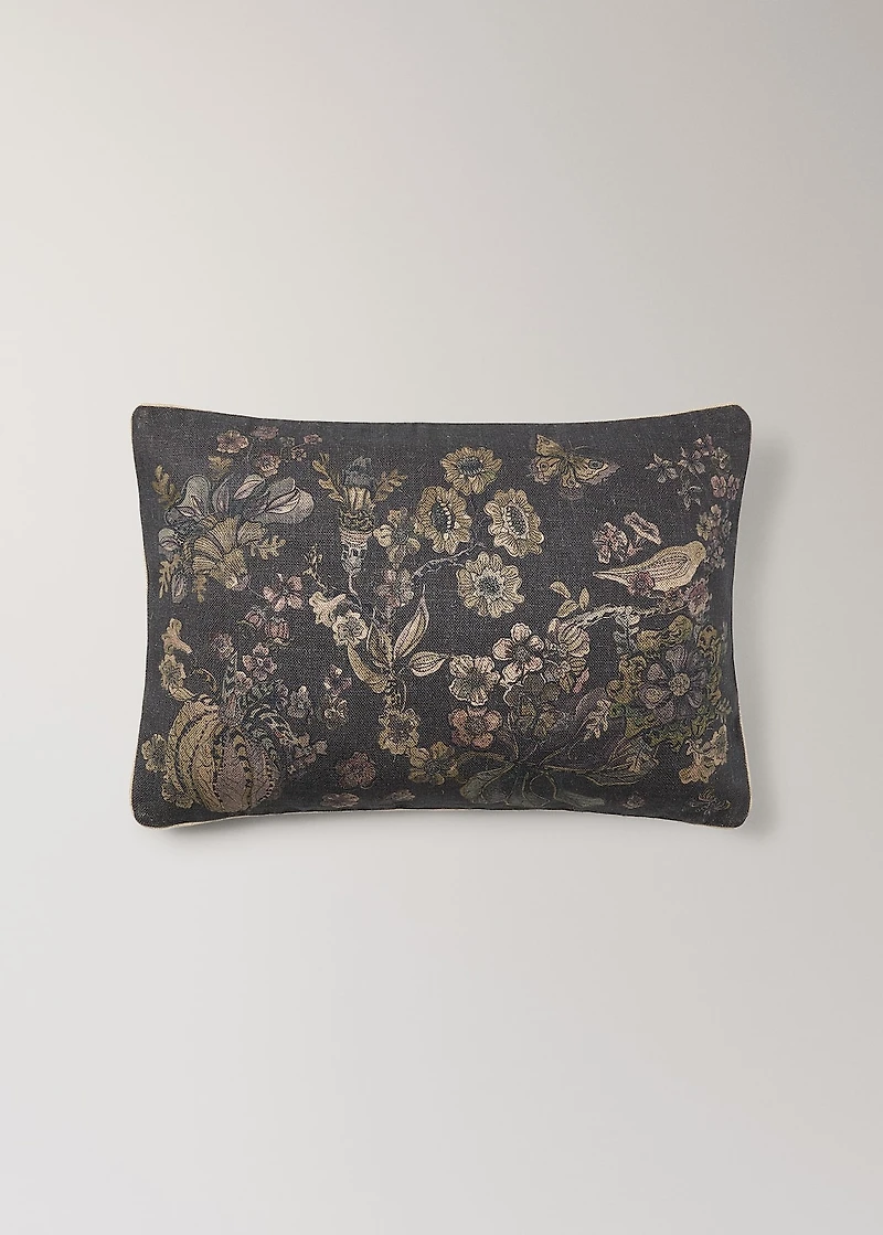 Linen floral-print cushion cover 40x60 cm