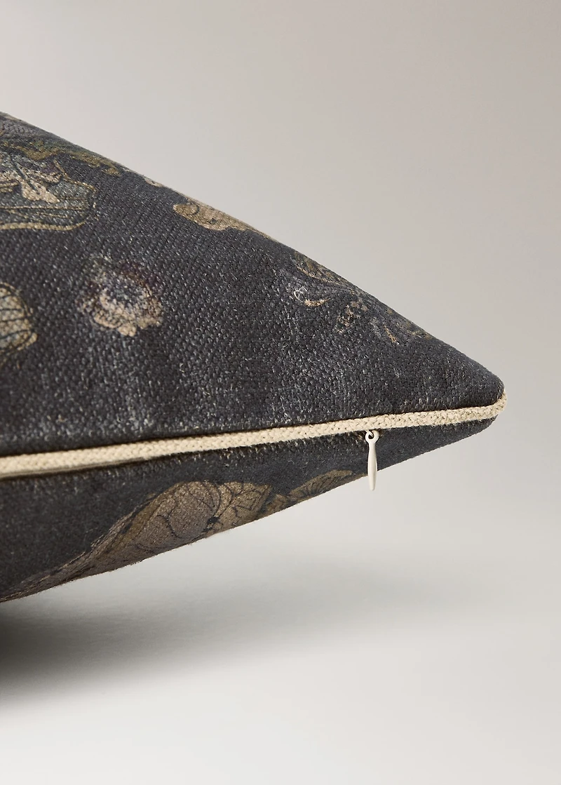 Linen floral-print cushion cover 40x60 cm