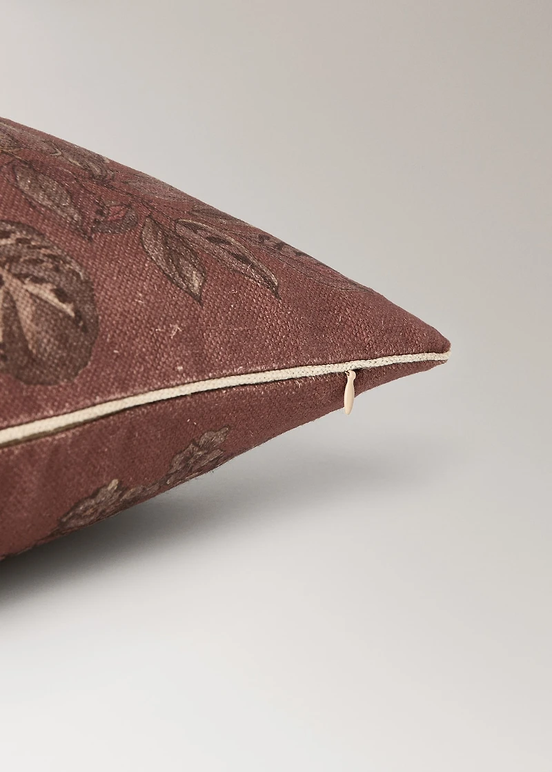 Linen floral-print cushion cover 50x50 cm