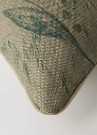 Linen floral-print cushion cover 50x50 cm