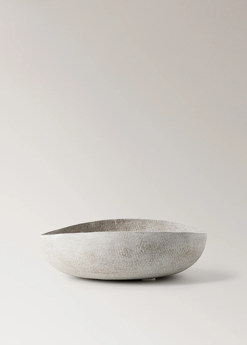 Large textured metal decorative bowl