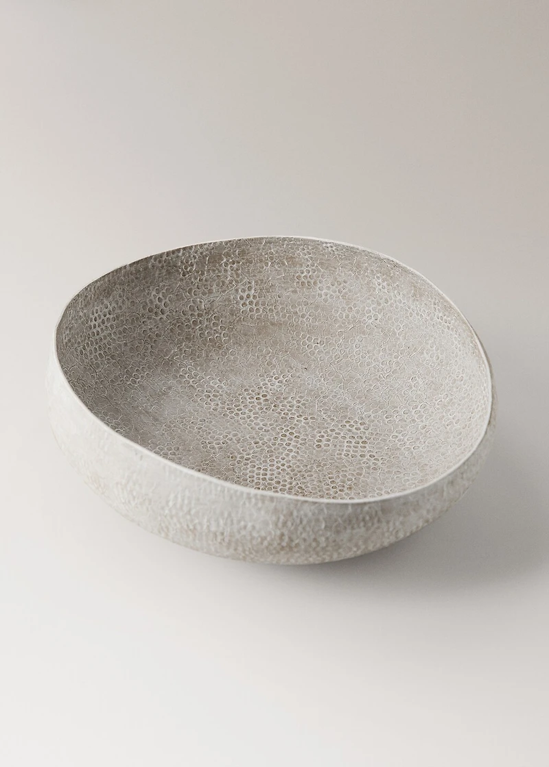 Large textured metal decorative bowl