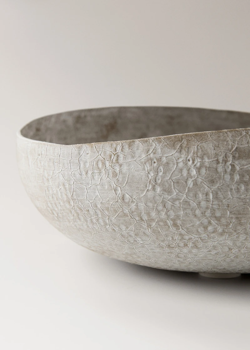 Large textured metal decorative bowl