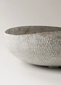 Large textured metal decorative bowl