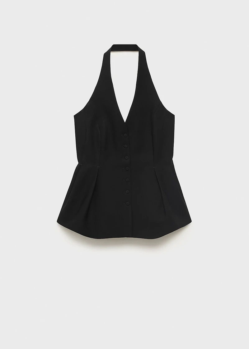 Halter-neck peplum vest