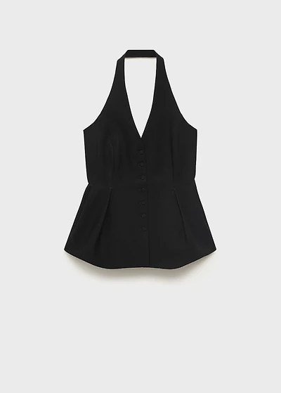 Halter-neck peplum vest