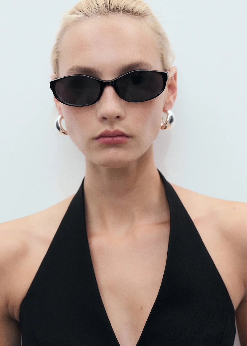 Halter-neck peplum vest