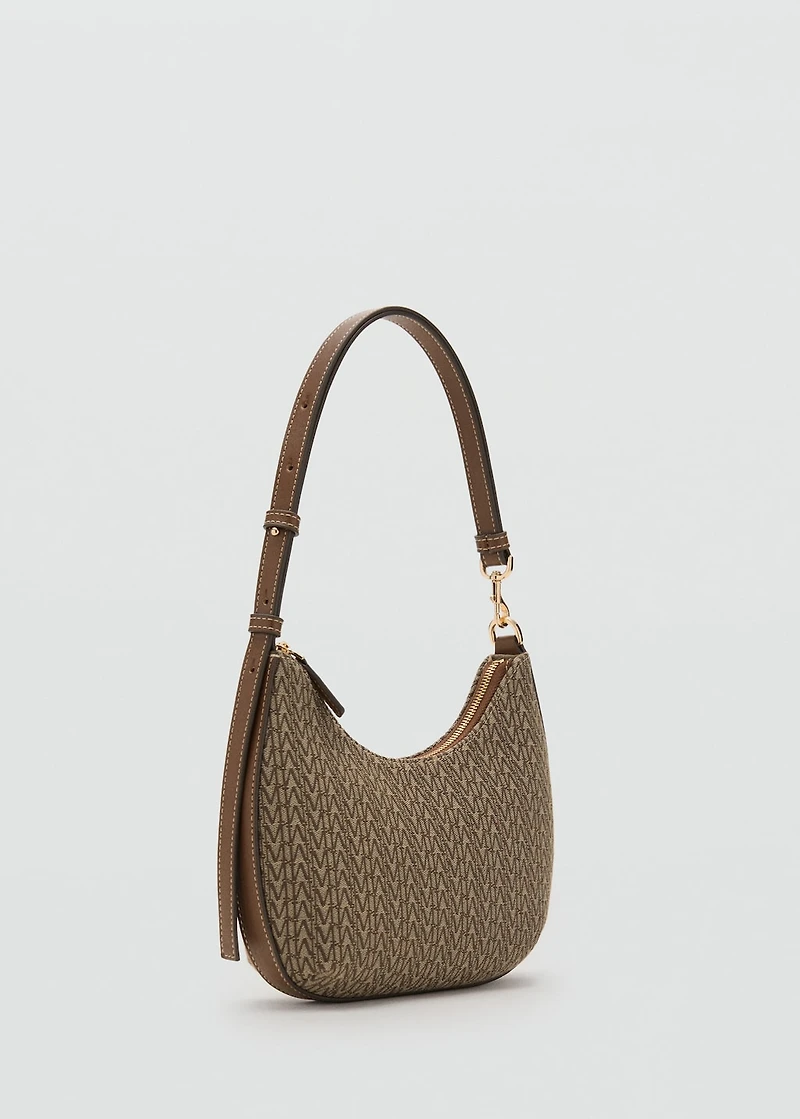 Jacquard shoulder bag with logo