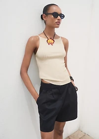 Fine ribbed knit top