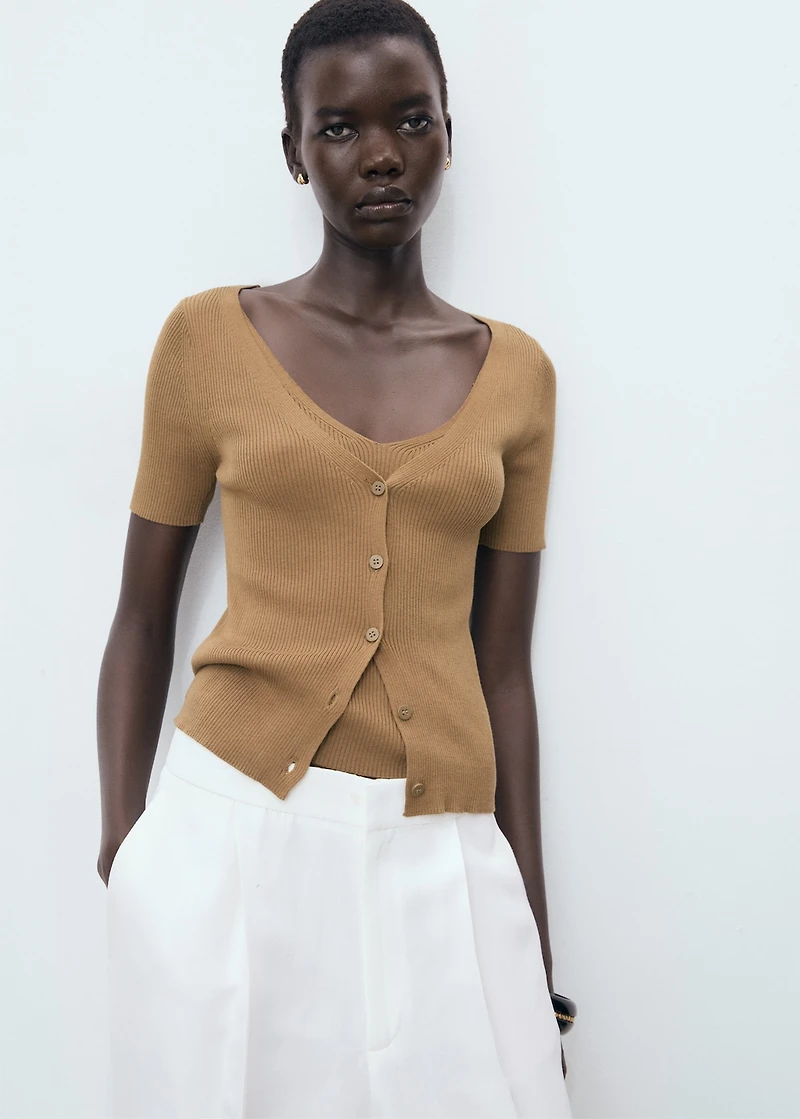 Mixed ribbed sweater