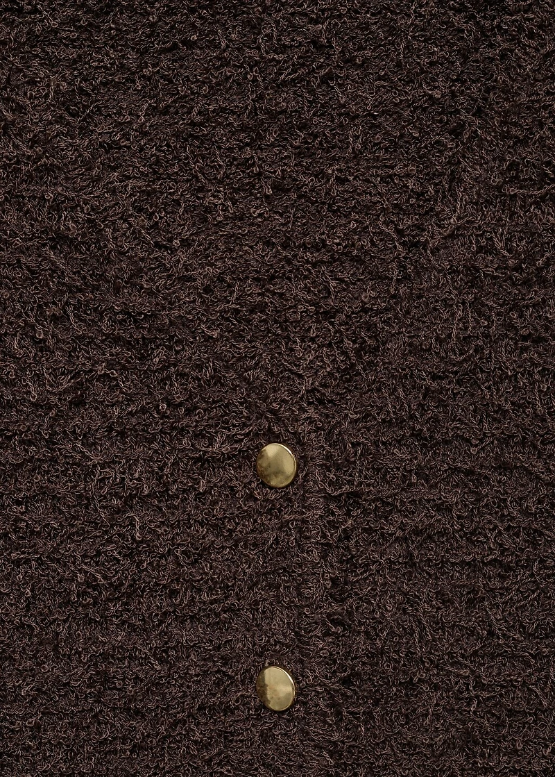 Short-sleeved bouclé cardigan