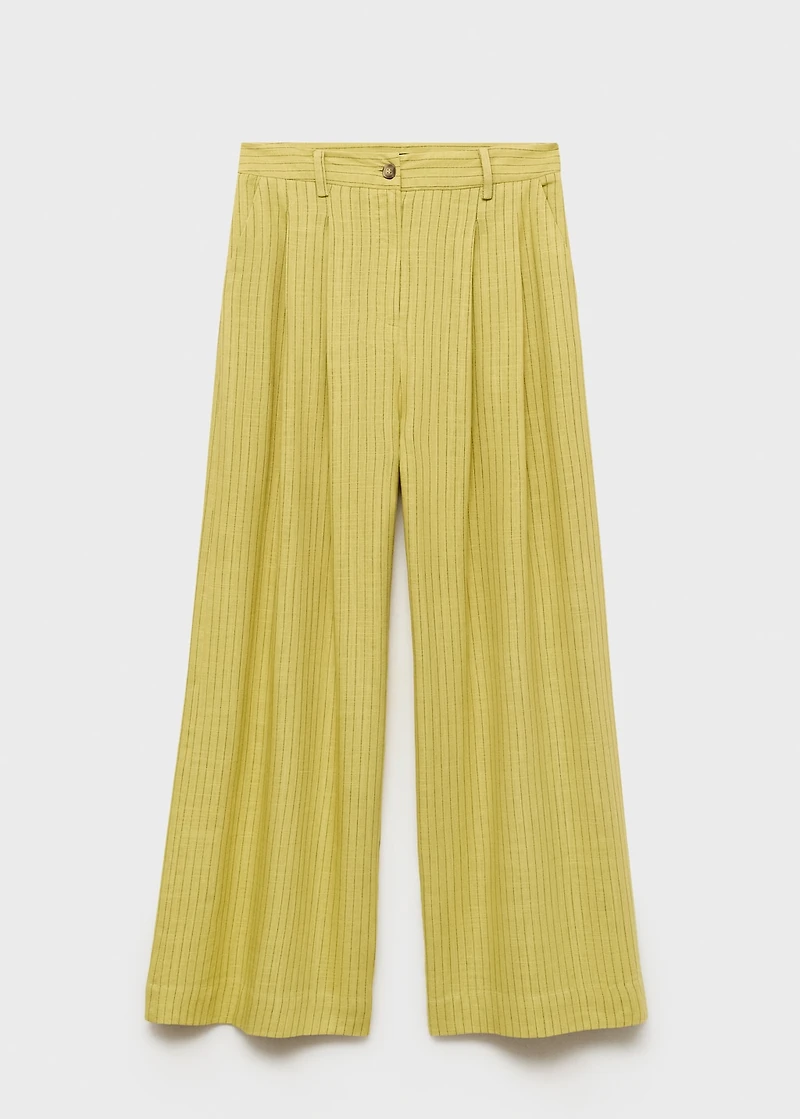 Striped straight suit trousers