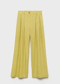Striped straight suit trousers