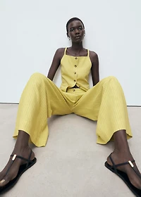 Striped straight suit trousers