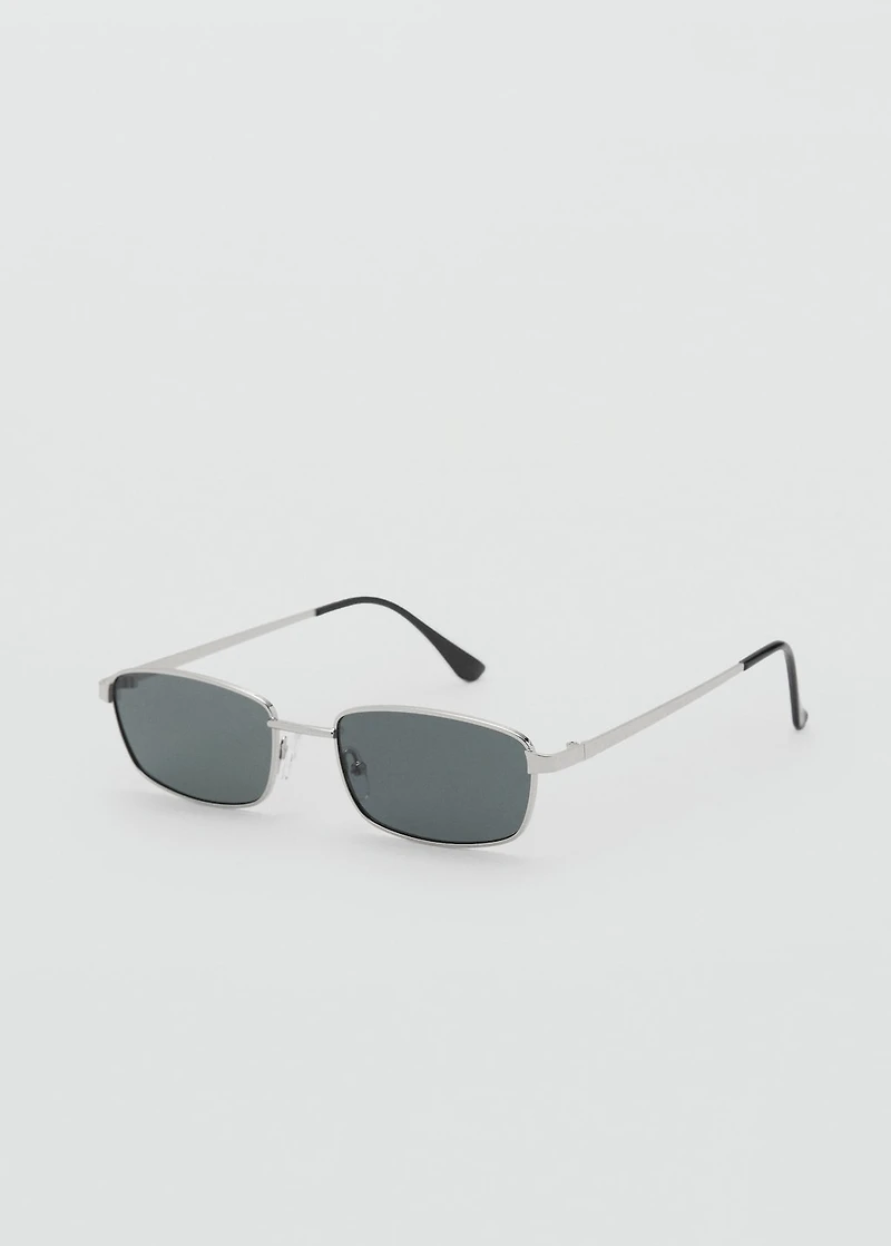 Rectangular metal frame sunglasses