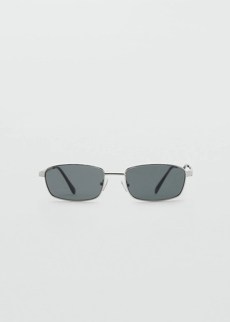 Rectangular metal frame sunglasses