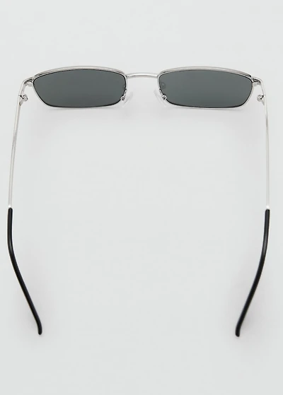 Rectangular metal frame sunglasses