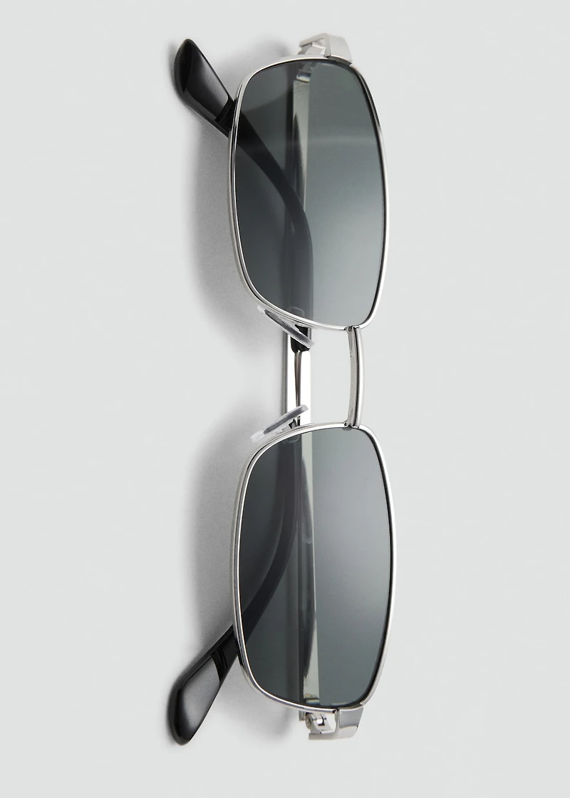 Rectangular metal frame sunglasses