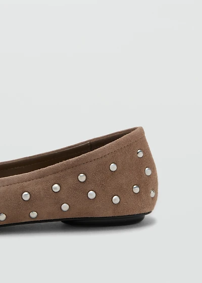 Studded leather ballet flats