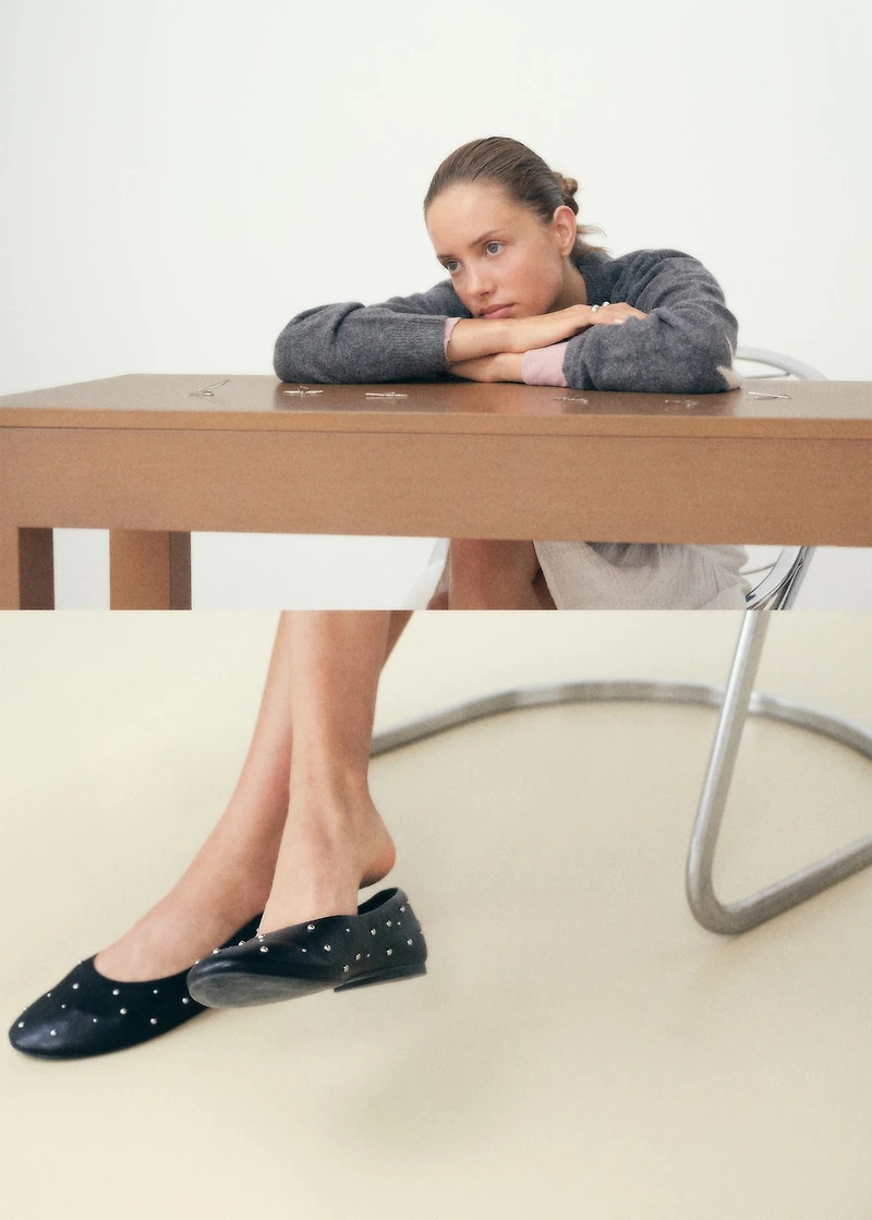 Studded ballet flats