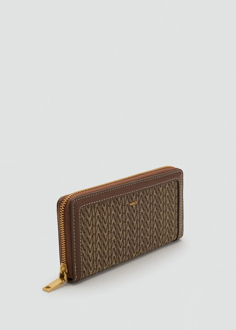 Large jacquard wallet with logo