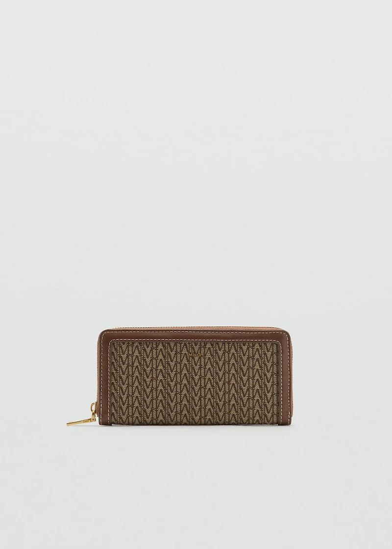 Large jacquard wallet with logo