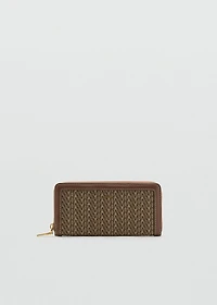 Large jacquard wallet with logo
