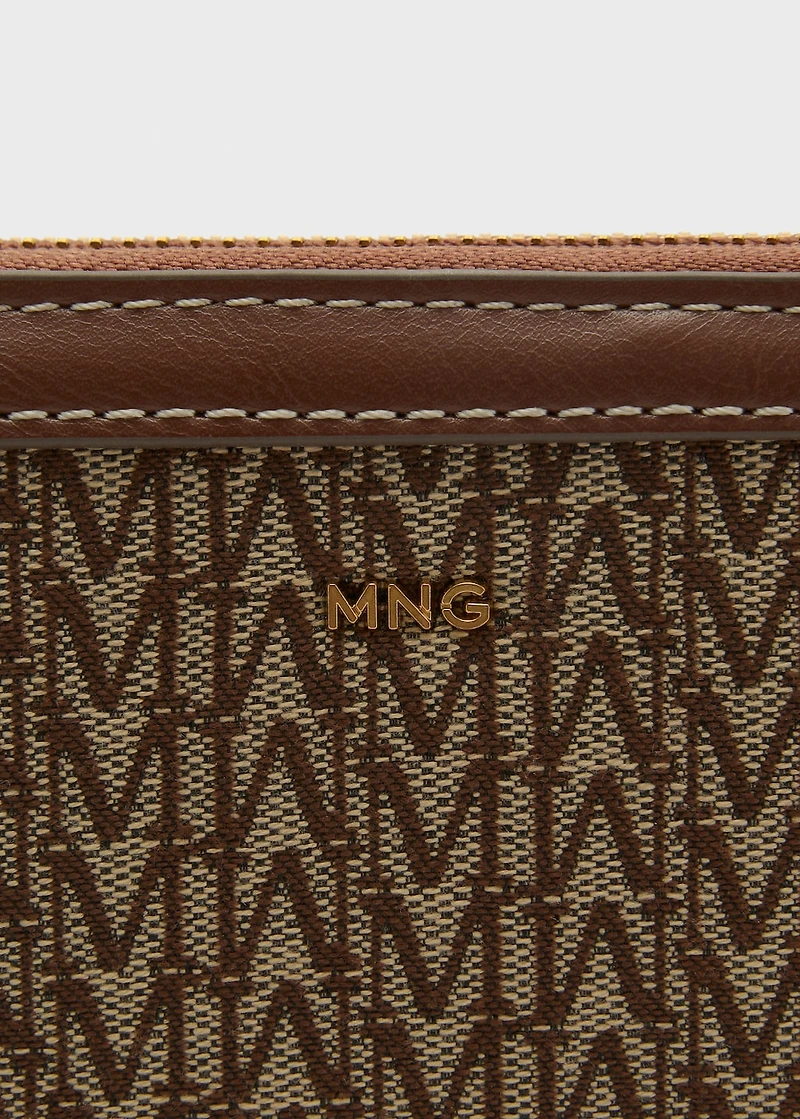 Large jacquard wallet with logo