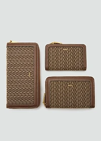 Large jacquard wallet with logo
