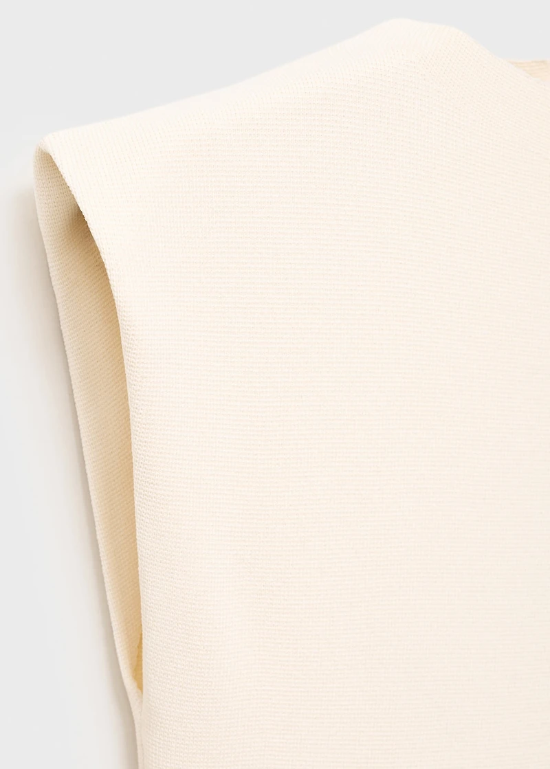 Flared knit dress with perkins collar