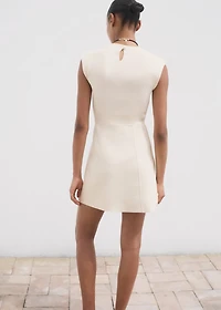 Flared knit dress with perkins collar