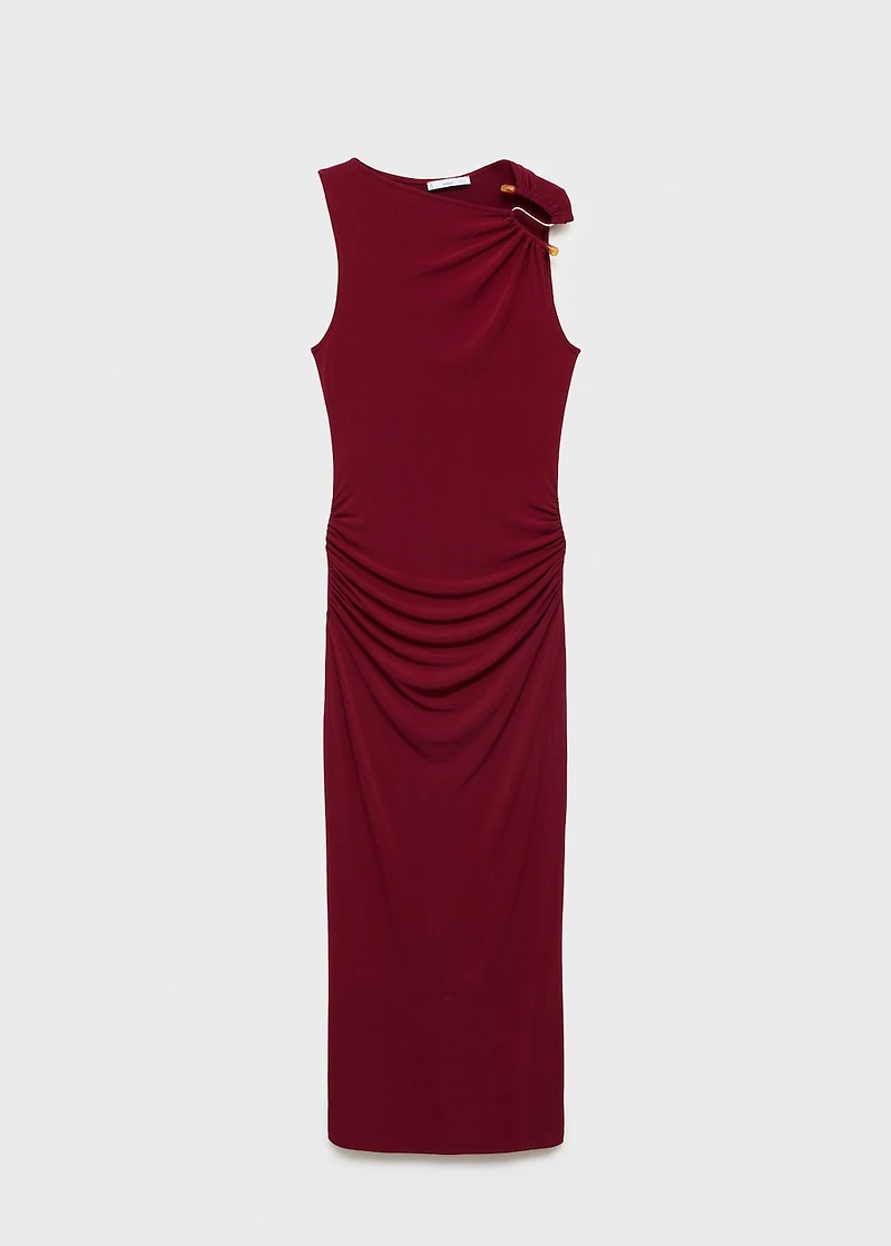 Draped dress with jewel detail