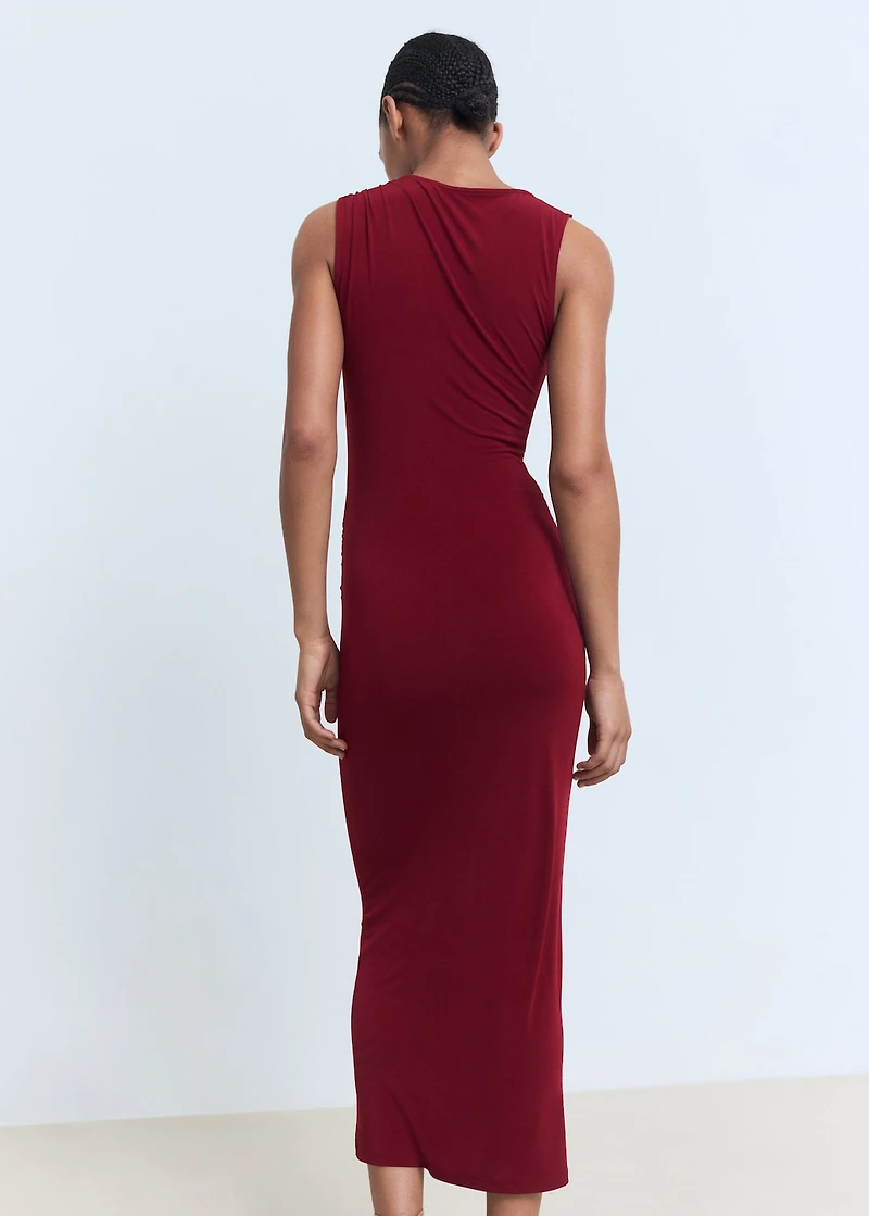 Draped dress with jewel detail