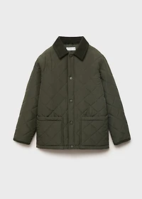 Quilted anorak with shirt collar