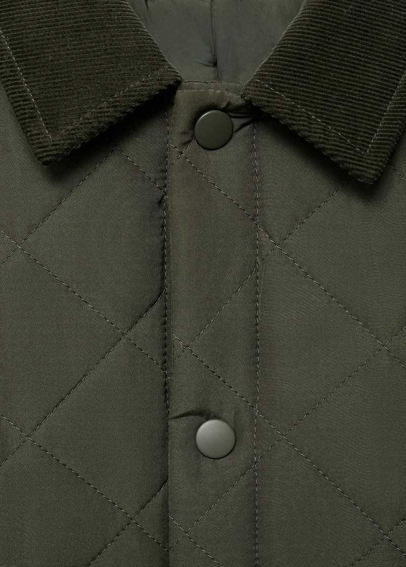 Quilted anorak with shirt collar
