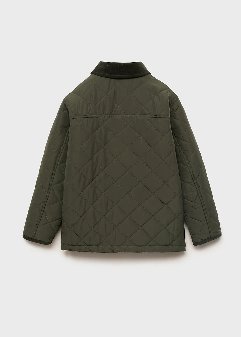 Quilted anorak with shirt collar