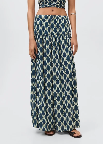 Printed long skirt