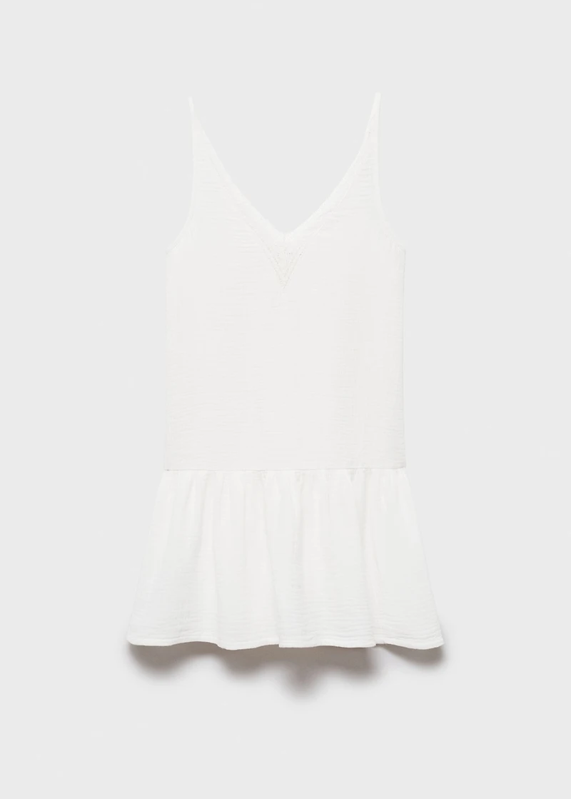 Dress with lace flounces