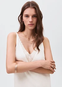 Dress with lace flounces